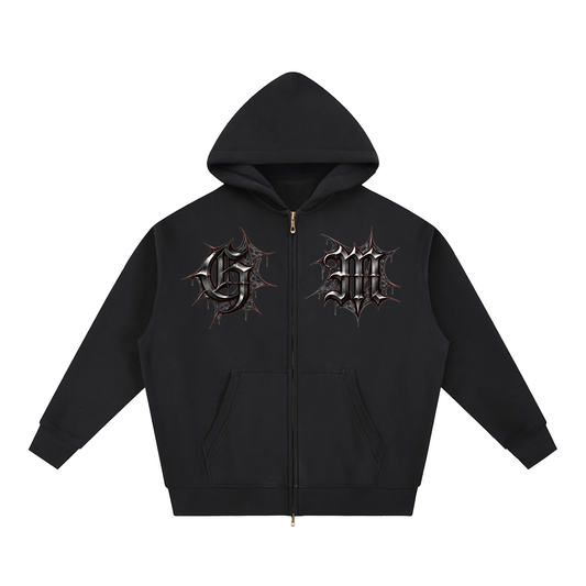ARACHNID Oversized Boxy Zip Hoodie